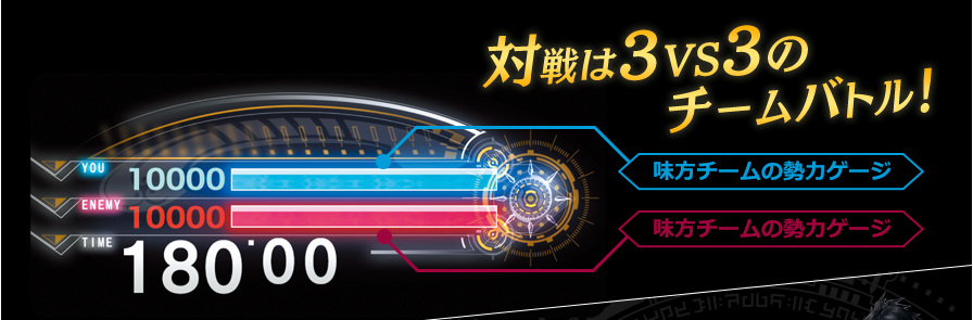 対戦は3VS3のチームバトル！