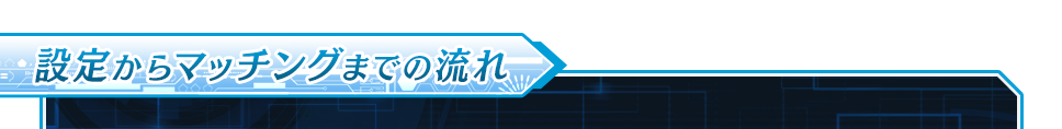 設定からマッチングまでの流れ
